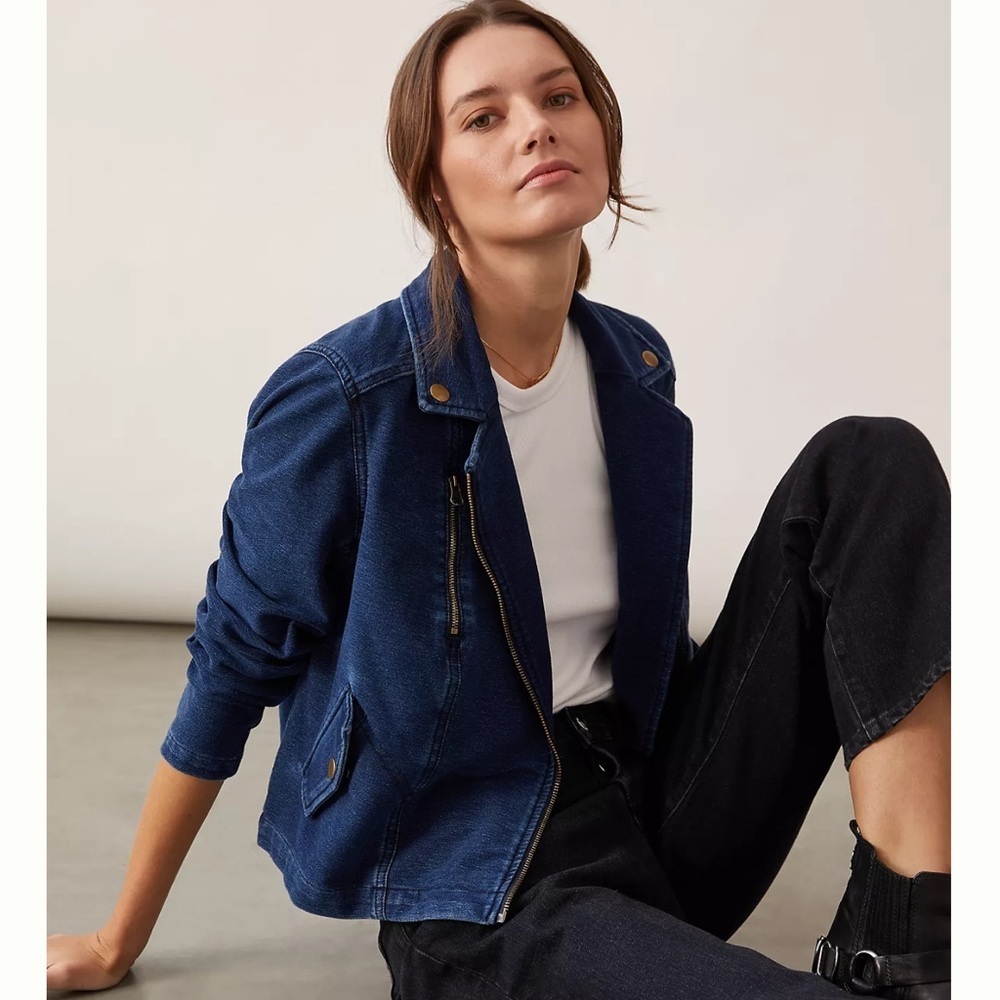 PILCRO ANTHROPOLOGIE Denim Moto Jacket - Picture 2 of 7